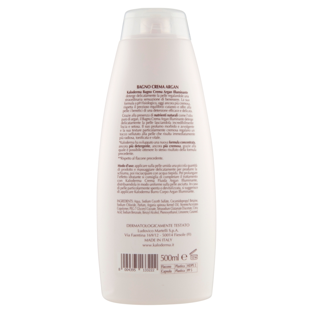 Kaloderma Illuminante Argan Bagno Crema per Tutti i Tipi di Pelle 500 ml